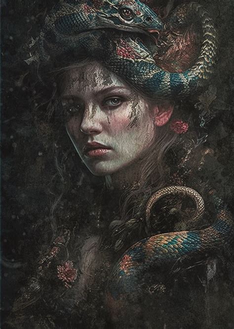 Snake Girl 2 Medusa Serie Posters And Prints By Mari Lisa Bartkowski