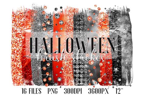 Glitter Halloween Brush Strokes Pixel Teka