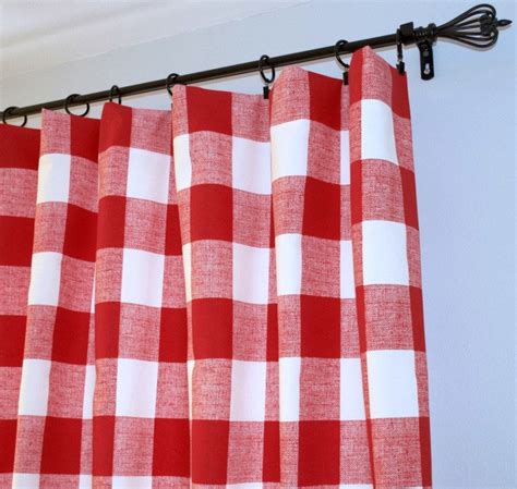 Buffalo Red And White Curtains On Sale Buffalo Plaid Red And Etsy