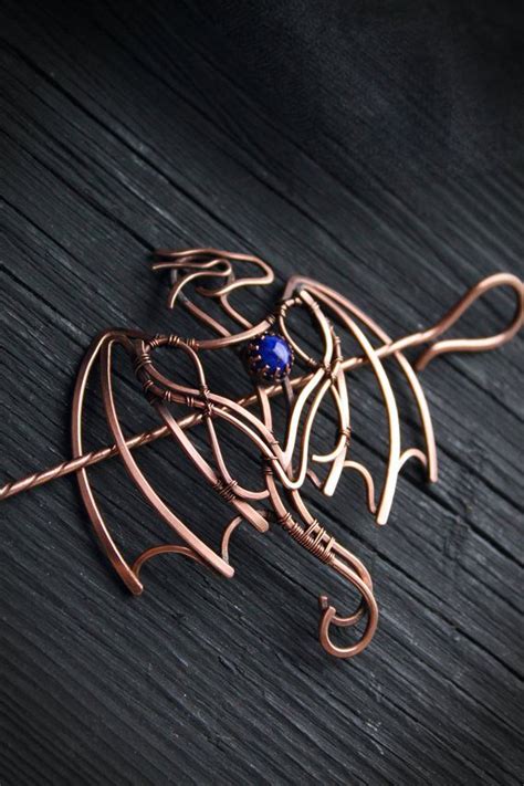 Dragon Copper Hair Pin Wire Wrapped Hair Accessories Mother Of