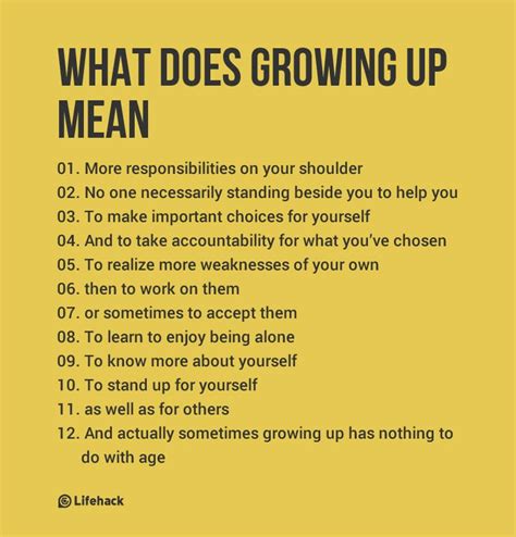 What Does Growing Up Really Mean Lifehack Life Quotes Life Lessons