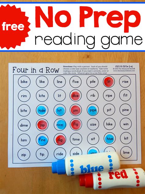 Four In A Row Games For I E Words Reading Games Reading Intervention
