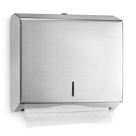 Stainless Steel Silver Wall Mounted Multifold Paper Towel Dispenser