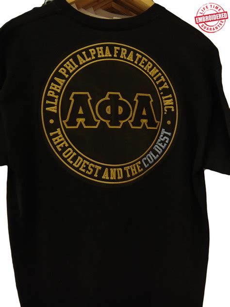 Alpha Phi Alpha Oldest And Coldest Black T Shirt Embroidered With