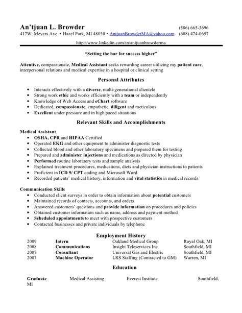 medical assistant medical assistant resume skills assistant