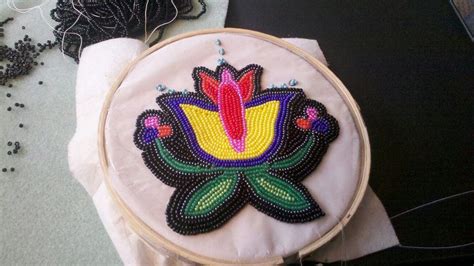 This Is An Ojibwe Flower That I Am In The Process Of Beading Beadwork