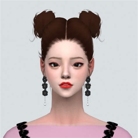 Sims4 Marigold Elegance 3 Flower Pearl Earring • Sims 4 Downloads