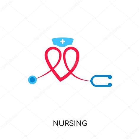 Nursing Logo Isolated On White Background Colorful Brand Sign — Stock