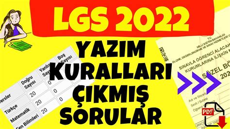 LGS Yazım Kuralları Çıkmış Sorular 8 Sınıf Türkçe 8 Sınıf Yazım