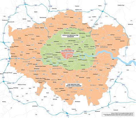 Maps of London Low Emission Zone (LEZ), Driver Vision Standard (DVS