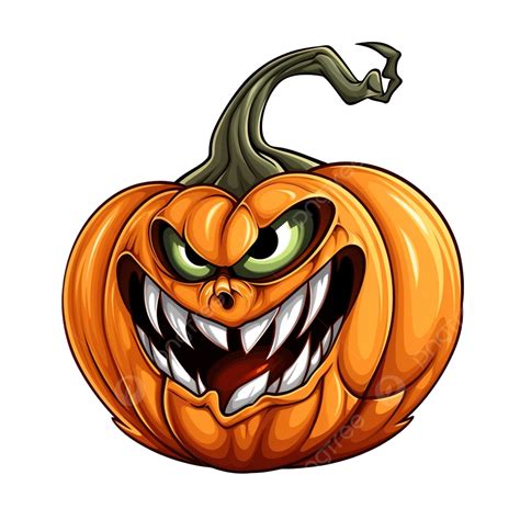 Evil Halloween Pumpkin Creative Cartoon Illustration Halloween Doodle