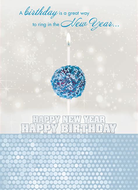 Happy New Years Birthday Personalized Greeting Cards By