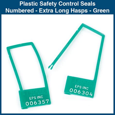 Plastic Safety Control Seals Numbered With Extra Long Hasps 100 Seals