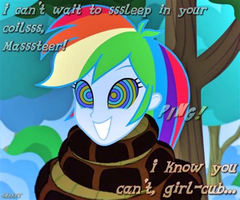 Safe Artist Snakeythingy Rainbow Dash Snake Equestria Girls G Brainwashing