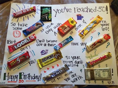 Maybe you would like to learn more about one of these? Dad's 50th birthday candy card! | 50 birthday ideas, Birthday candy card, Birthday party favors