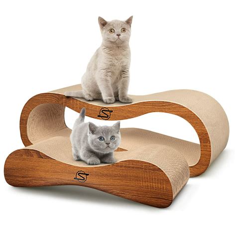 Scratchme 2 In 1 Cat Scratcher Cardboard Lounge Bed Cat Scratching