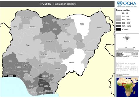 Nigeria Population Density 04 October 2010 Nigeria Reliefweb