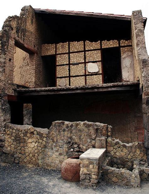 View Of The Remains Of The Casa Dellatrio Corinzio In Herculaneum