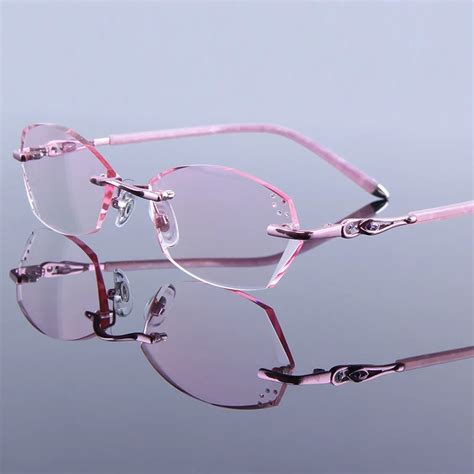 Rhinestone Eyeglass Women Luxury Reading Glasses Rimless Female High Clear Hyperopia Womens