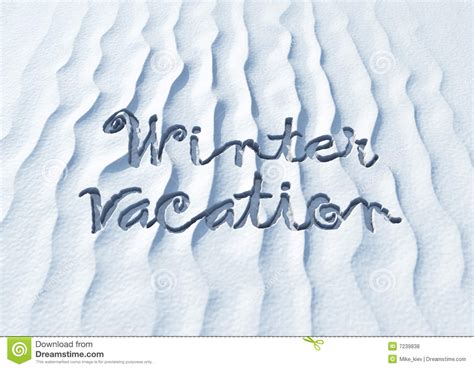 Winter Vacation Words On Snow Stock Illustration Image