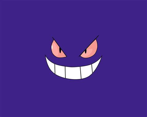 Pokemon Gengar Smiling Simple Background Faces 1280x1024 Anime Pokemon