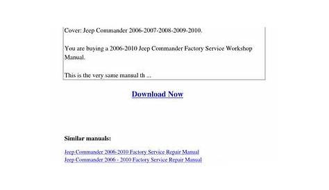 2006 jeep commander owners manual