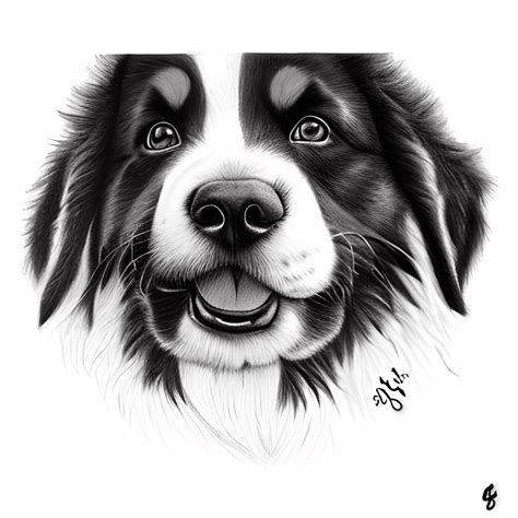 Sketch Of A Bernese Mountain Dog Puppy · Creative Fabrica
