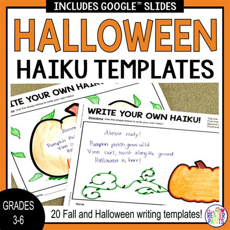 Halloween Haiku Writing Templates Poetry Writing Halloween Activity