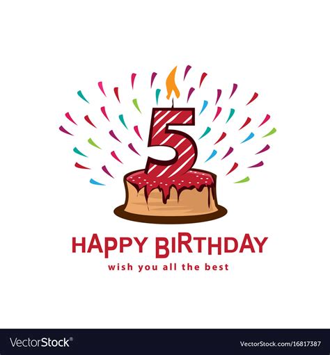 Fifth Birthday Royalty Free Vector Image Vectorstock