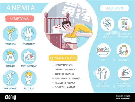 Plantilla Infográfica Vectorial De Anemia Anemia Causas Y Síntomas