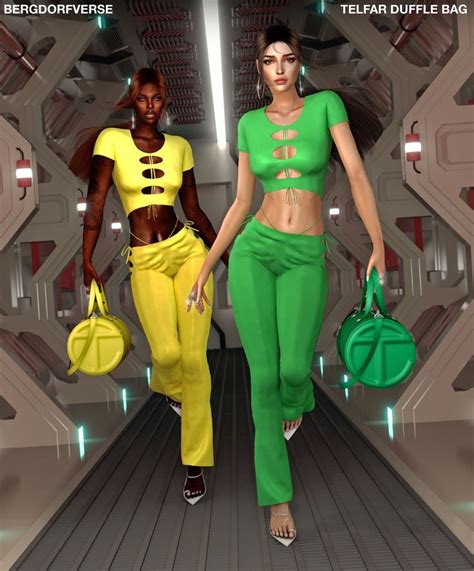 Telfar Duffle Bag Bergdorfverse Duffle Bag Fashion Sims 4