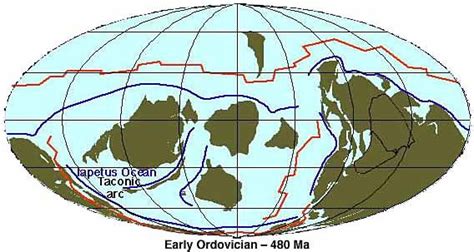 Earths Landmass During The Ordovician Period About 480 Million Years