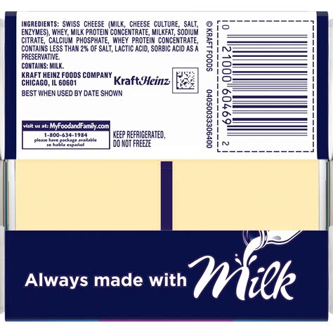 Kraft Singles Swiss Pasteurized Prepared Cheese Product Slices Pack