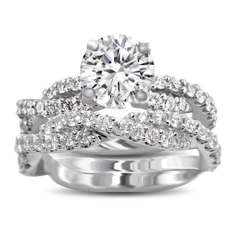 4 Prong Engagement Bridal Set Gold Or Platinum Sarkisians Jewelry