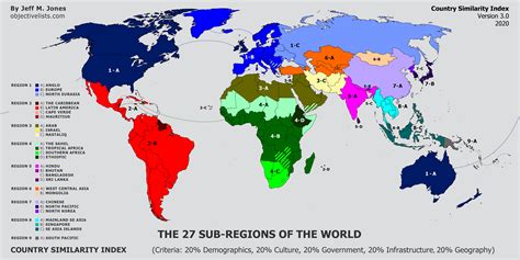 27 Sub Regions Of The World Objective Lists