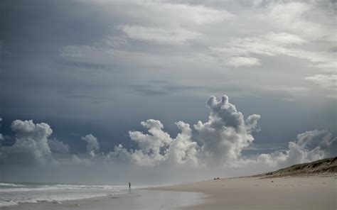 Water Clouds Nature Coast Beach Sand Seas People Blue Skies