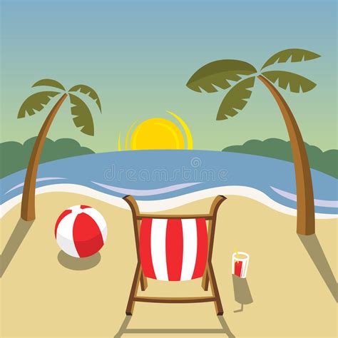 Landscape Beach Sunset Stock Illustration Illustration Of Vacations