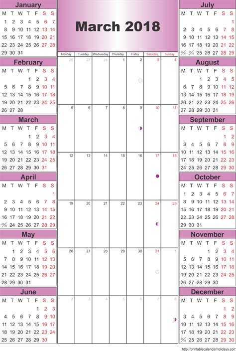 March 2018 Calendar Template Portrait Printable Calendar Template 2020 2021
