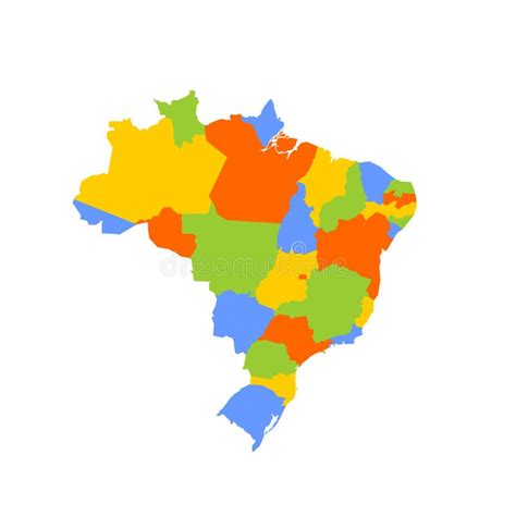 Brazil Political Map Of Administrative Divisions Stock Vector Illustration Of Area Regional