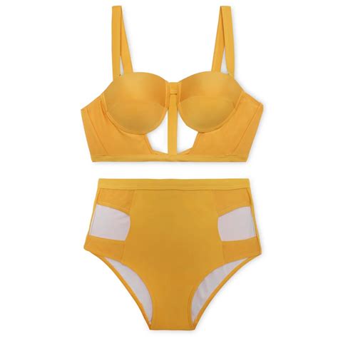 Trangel 2018 Cut Out Bikini Set High Waisted Swimsuit Push Up Swimwear Sexy Solid Bathing Suit