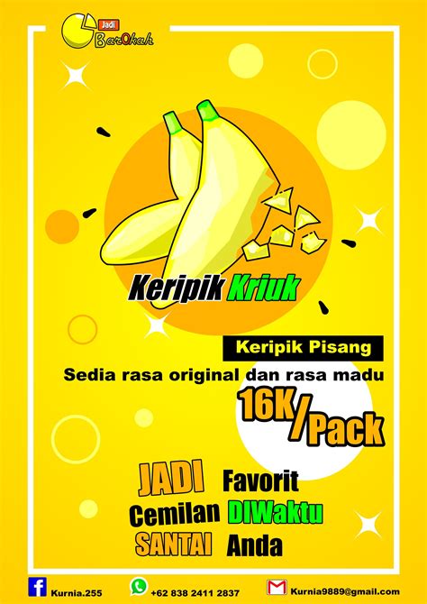 Poster Keripik Pisang Sederhana Banana Roll Win Art Banana Chips