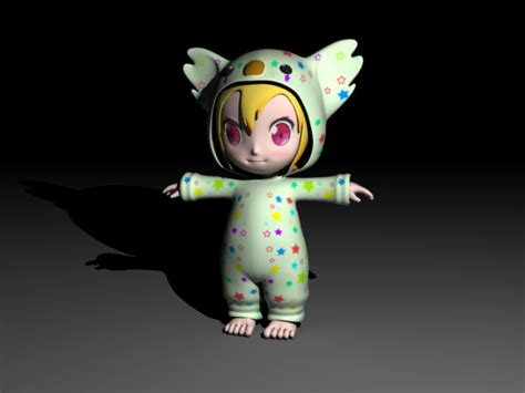 Cartoon Toddler Girl 3d Model Maya Files Free Download Modeling 46213