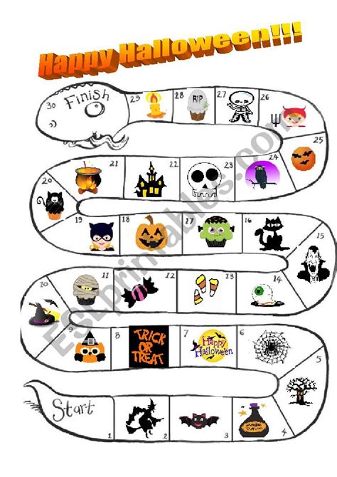 Halloween Board Game Esl Worksheet By Crzaroni