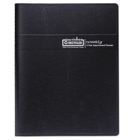 Recycled Professional Weekly Planner 15 Minute Appts 11 X 85 Black
