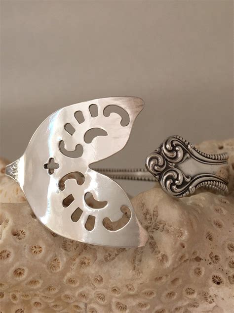 Sterling Silver Mermaid Tail Spoon Cuffbangle Bracelet Sterling