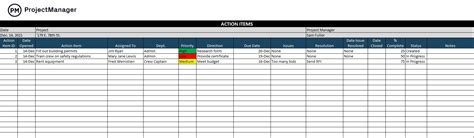 How To Create Action Items Action Item Lists Tracker Included Project Manager News Hubb