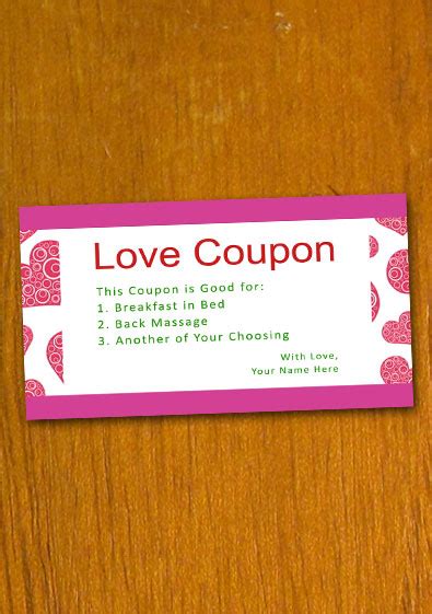 free sample love coupon template