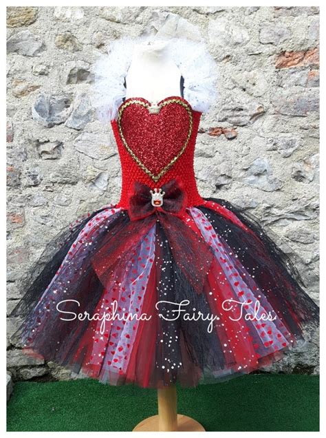 Girls Queen Of Hearts Tutu Dress Costume Lined Red Black And Etsy