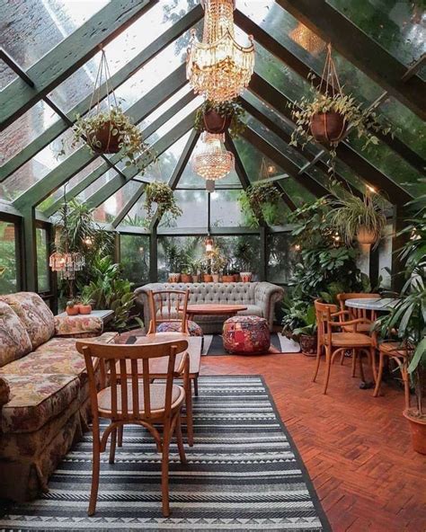 Greenhouse Sitting Room In 2020 Beautiful Homes Greenhouse Dream