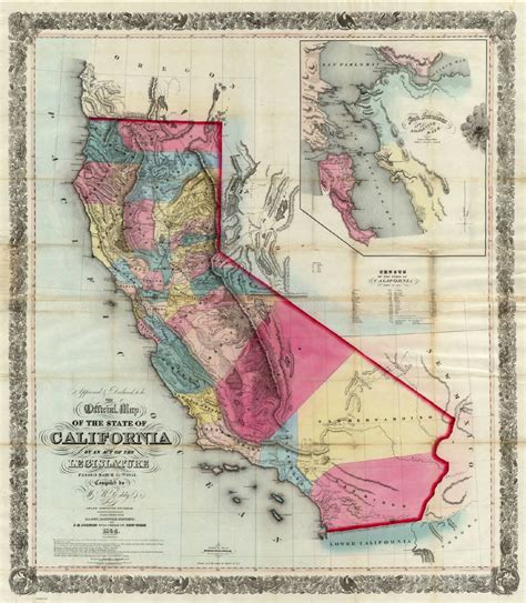 Official Map Of The State Of California David Rumsey Historical Map